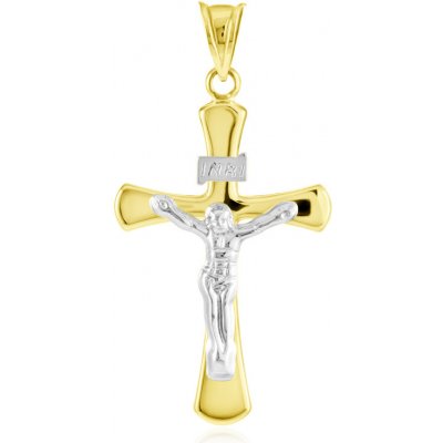 Gemmax Jewelry Zlatý přívěsek Ježíš Kristus na kříži GUPCN 37981