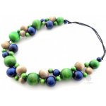 Kouzlo bižuterie dřevěné korále Arabela zelenomodré S1023 – Zboží Dáma
