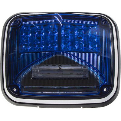 Výstražné LED světlo obdélníkové s přísvitem, 12-24V, modré, ECE R65, KF026BLU | Zboží Auto