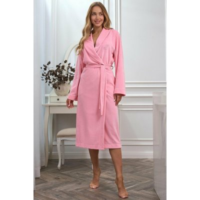 L&L Dámský župan 2620 velur Světle růžová – Zboží Mobilmania