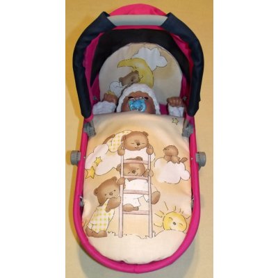 SDS Peřinky do kočárku pro panenky Medvídci na žebříku krémová – Zboží Dáma