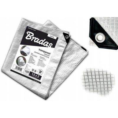 Bradas Vyztužená plachta PLC1001,5/2 100 g / m2 transparentní 1,5 x 2 m – Sleviste.cz