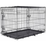 Dog Fantasy Klec skládací 2 dveře černá L 91 x 56 x 63 cm – Sleviste.cz