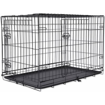 Dog Fantasy Klec skládací 2 dveře černá L 91 x 56 x 63 cm – Sleviste.cz