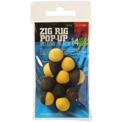 Giants Fishing Pěnové plovoucí Boilies Zig Rig Pop-Up Yellow-Black 10mm 10ks – Zboží Mobilmania