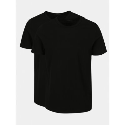 Jack & Jones sada dvou černých basic triček s krátkým rukávem Basic