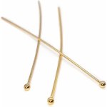 Nýtek s 2mm kuličkou 50mm zlatá galvanizace chirurgická ocel - Obsah balení 50 ks NO 010 – Zboží Dáma Nýtek s 2mm kuličkou 50mm zlatá galvanizace chirurgická ocel - Obsah balení 50 ks NO 010 – Zboží Dáma