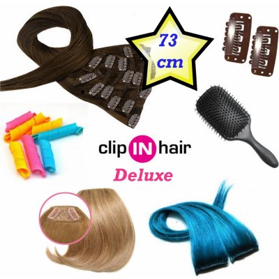 Clip in deluxe balíček clip maxi set 73cm REMY pravé lidské černá červená dlouhé úzké – Zbozi.Blesk.cz