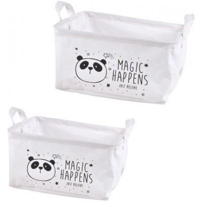 Homea Košík Magic happens panda 20 x 28 x 12 .5 cm – Zboží Mobilmania