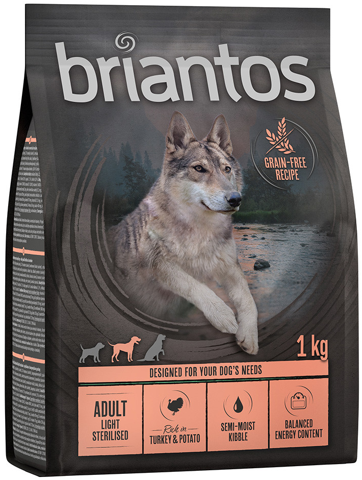 Briantos Adult Light/Sterilised krůtí & brambory bez obilovin 1 kg