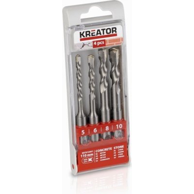 Kreator KRT012601 - 4 ks SDS plus Vrtáků 5-6-8-10 x 110 mm – Zboží Mobilmania