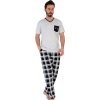Pánské pyžamo 1P1499 pánské pyžamo kr.rukáv šedo černé