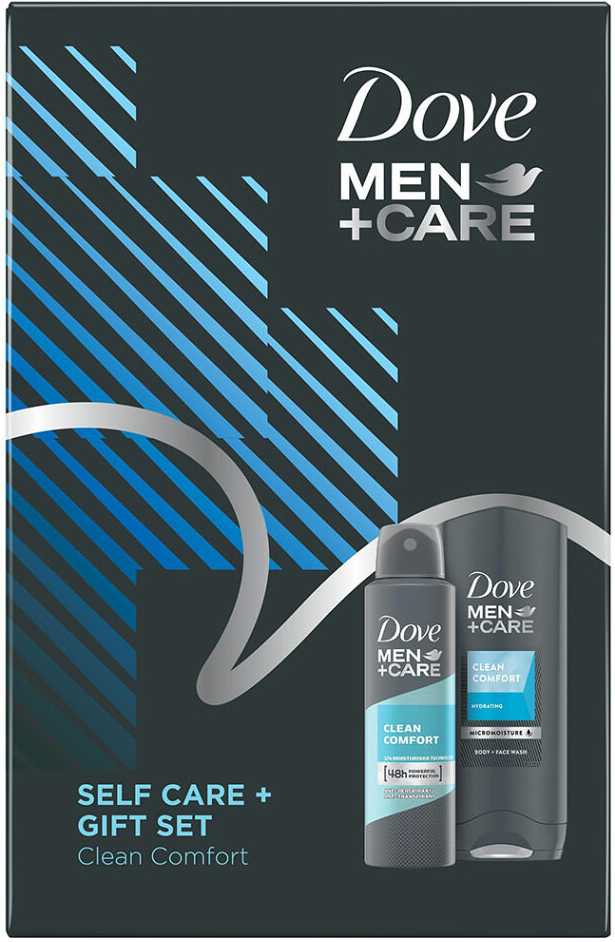 Dove Men + Care Clean Comfort sprchový gel 250 ml + deospray 150 ml dárková sada