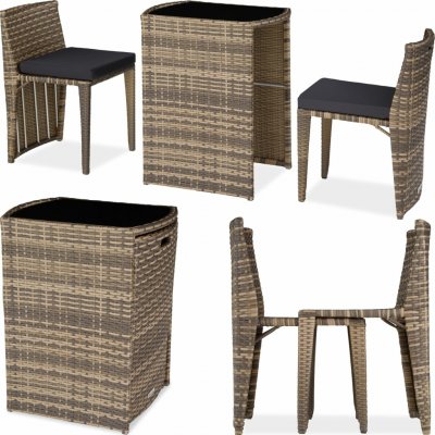 tectake 403769 ratanový set bistro hamburg - přírodní – Sleviste.cz