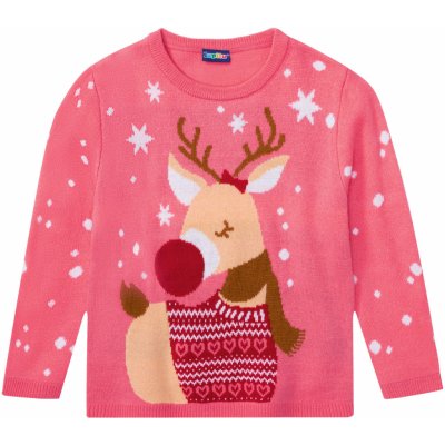 Lupilu dívčí vánoční svetr s Led pink/zvuk