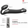 Vibrátor Strap-On-Me L 15,8 cm 3,7 cm Silikonový připínací strap less se třemi motory a dálkovým ovládáním Silicone Bendable Strap on black