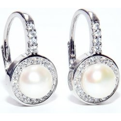 Rafity stříbrné s perlou a zirkony E0043KL-0506