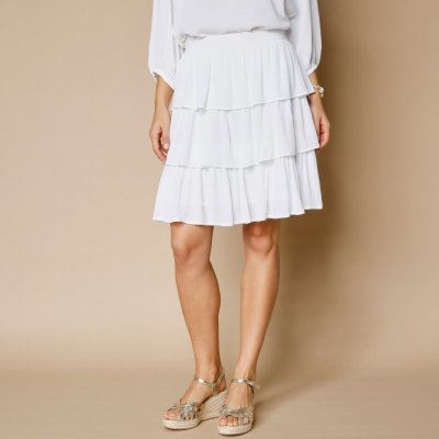 Blancheporte kreponová sukně s volány bílá – Zboží Mobilmania