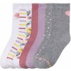 Pepperts! Dívčí ponožky s BIO bavlnou, 7 párů bílá / lila fialová / růžová / šedá