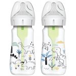 Dr. Brown´s láhev kojenecká Anti colic Wide Neck Dino 270ml 2ks WB92026 – Sleviste.cz
