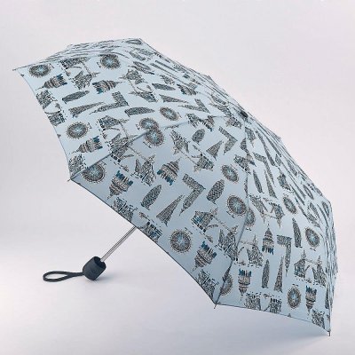 Fulton Stowaway London dámský skládací deštník modrý