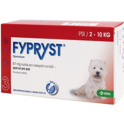 Fypryst Spot-on Dog S 2-10 kg 3 x 0,67 ml