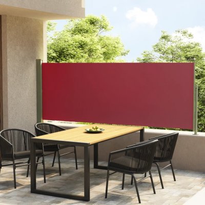 Nabytek XL Zatahovací boční markýza/zástěna na terasu 117 x 300 cm červená – Zboží Mobilmania
