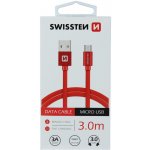 Swissten 71527300 USB 2.0, zástrčka A - zástrčka micro B, opletený, 3m, černý – Hledejceny.cz