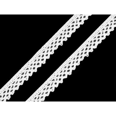 Pro Háčkování Bavlněná krajka 12 mm paličkovaná bílá 5 m – Zboží Mobilmania