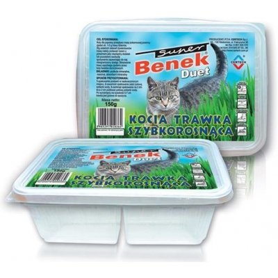 Super Benek Rychle rostoucí tráva DUET pro kočky v plastové krabičce 150 g – Zboží Mobilmania