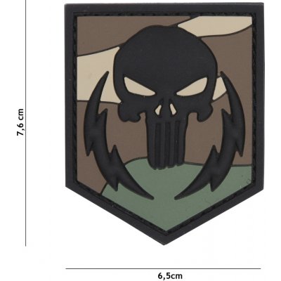 Gumová nášivka 101 Inc Punisher Thunder - woodland – Sleviste.cz
