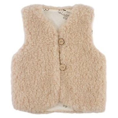Vlnka dětská vlněná vesta s podšívkou hnědá – Zboží Dáma