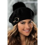 Krumlovanka Zimní dámský baret s bambulí W-0641/018 černý – Hledejceny.cz