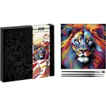 Grafix Malování podle čísel lev 30 x 30 cm černé plátno – Zboží Dáma