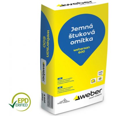 Webersan 600 - jemná štuková omítka - 20 kg balení 20 kg 1 ks – Hledejceny.cz