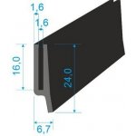 00535009 Pryžový profil tvaru "U", 24x6,7/1,6mm, 70°Sh, EPDM, -40°C/+100°C, černý – Zbozi.Blesk.cz