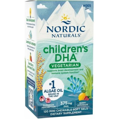 Nordic Naturals Children's DHA vegetarian 120 žvýkacích soft gel kapslí – Hledejceny.cz