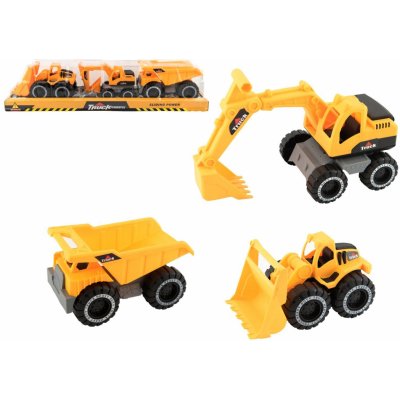 Teddies Stavební stroje 3ks plast na volný chod v blistru 60x13x13cm – Zboží Dáma
