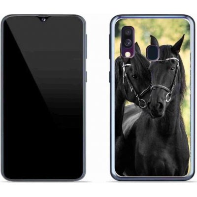 Pouzdro mmCase gelové Samsung Galaxy A40 - dva černí koně – Zbozi.Blesk.cz
