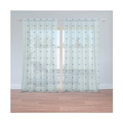 Sablio Záclony Srdce na modré: 2ks 150x250cm – Hledejceny.cz