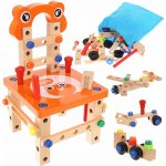 Kruzzel 9441 dřevěná skládací stavebnice židle – Zboží Mobilmania
