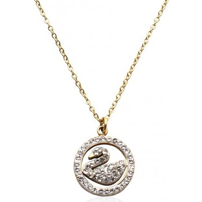 BM Jewellery Dámský řetízek s labutí - gold z chirurgické oceli S449100 – Hledejceny.cz