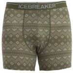 Icebreaker Mens Merino 150 Anatomica Boxers First Snow, Loden/Snow/Aop