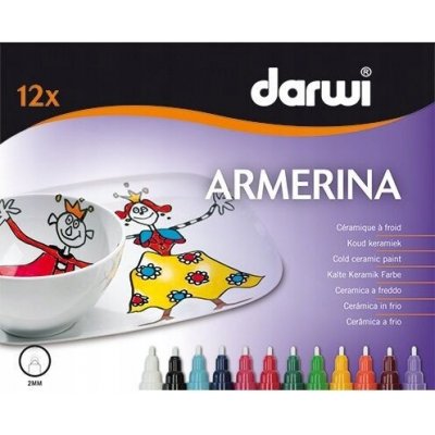 Darwi Armerina fixy na porcelán bez vypalování sada 12 x 6ml 2mm – Sleviste.cz