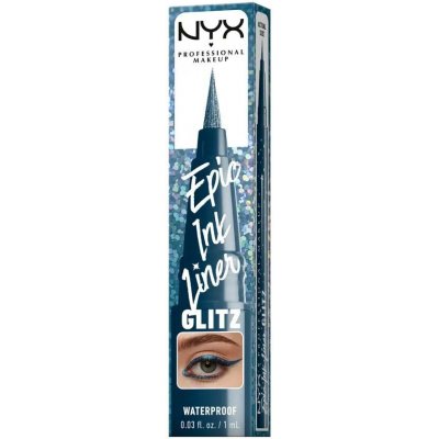 NYX Professional Makeup Epic Ink Glitz Metallic Liquid Eyeliner oční linka Černá 1 ml – Hledejceny.cz