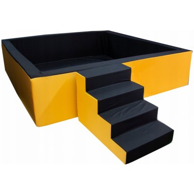 Golden Kids Suchý bazén se schody 250 x 250 cm černo-žlutý – Zboží Dáma