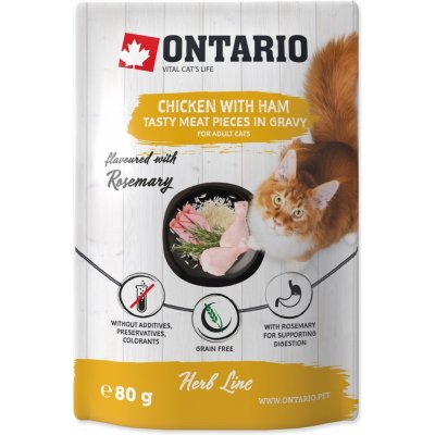 Ontario Herb Cat Chicken with Ham 80 g – Sleviste.cz