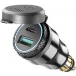DIN adaptér Interphone s 1x USB a 1x USB-C výstupem pro motocykly, černý – Zboží Živě