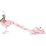 MagicHome Dekorace Vánoce Páv růžový péřový 50x20x23 cm – Hledejceny.cz