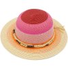 Klobouk Maximo dívčí letní klobouk růžový s korálky